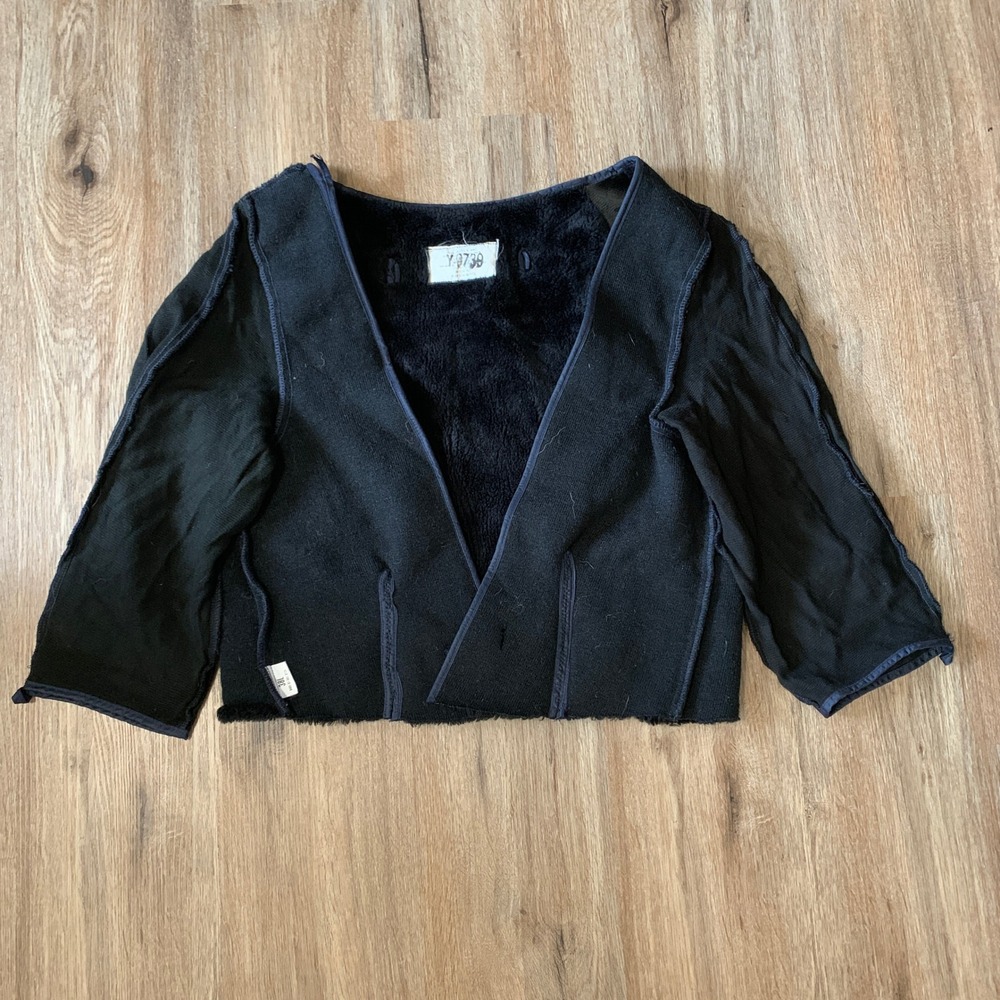 Upcycled Vintage 80s US Air Force removable coat liner - crop open front jacket